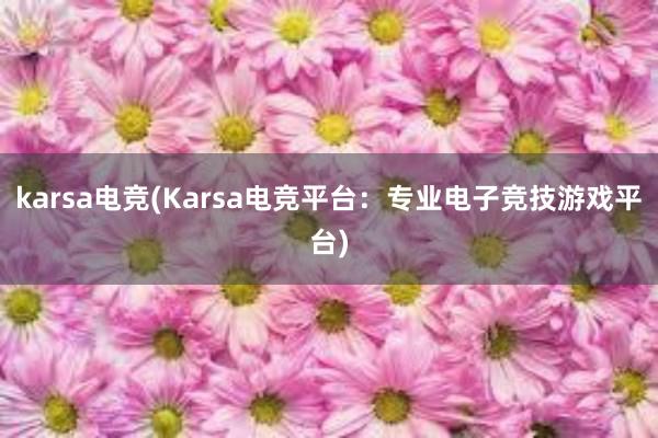 karsa电竞(Karsa电竞平台：专业电子竞技游戏平台)