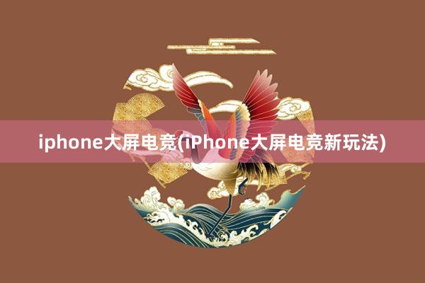 iphone大屏电竞(iPhone大屏电竞新玩法)