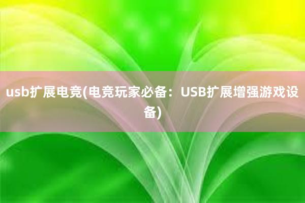 usb扩展电竞(电竞玩家必备：USB扩展增强游戏设备)