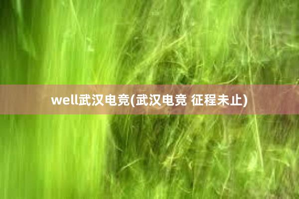 well武汉电竞(武汉电竞 征程未止)