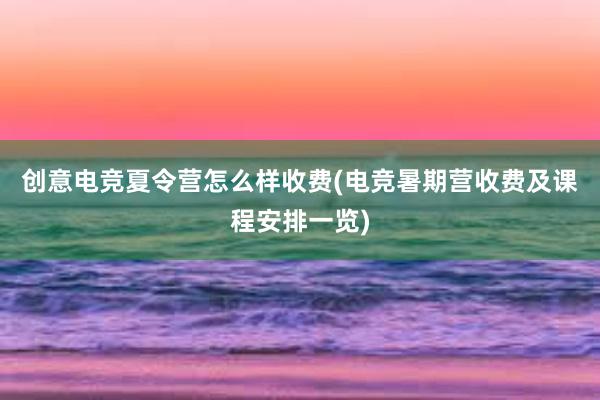 创意电竞夏令营怎么样收费(电竞暑期营收费及课程安排一览)