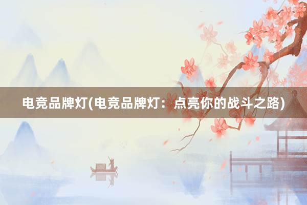 电竞品牌灯(电竞品牌灯：点亮你的战斗之路)