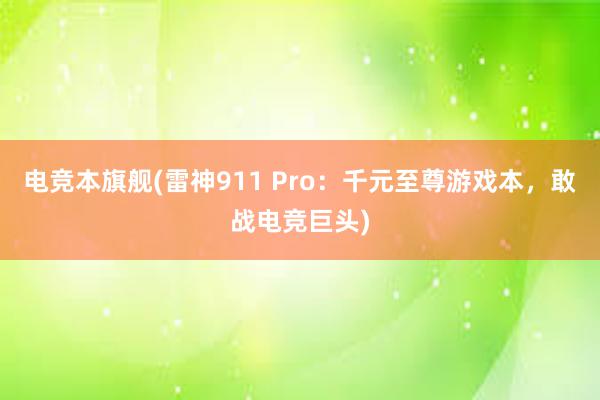 电竞本旗舰(雷神911 Pro：千元至尊游戏本，敢战电竞巨头)