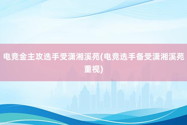 电竞金主攻选手受潇湘溪苑(电竞选手备受潇湘溪苑重视)