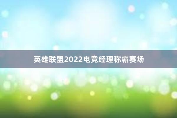 英雄联盟2022电竞经理称霸赛场