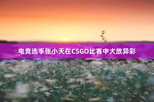 电竞选手张小天在CSGO比赛中大放异彩