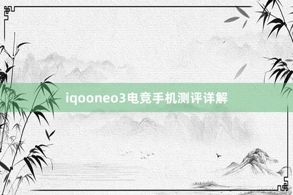 iqooneo3电竞手机测评详解