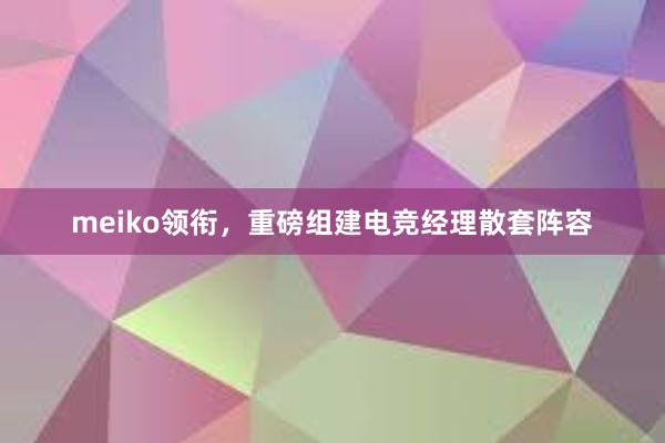 meiko领衔，重磅组建电竞经理散套阵容