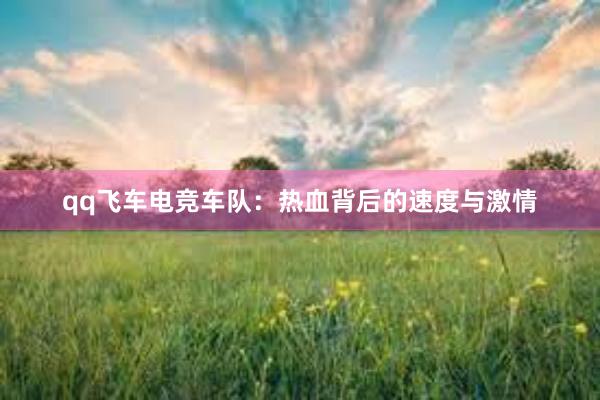 qq飞车电竞车队：热血背后的速度与激情