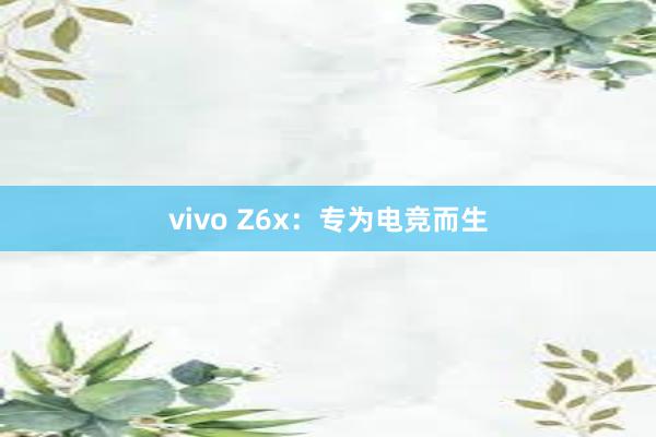 vivo Z6x：专为电竞而生