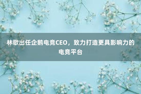 林歌出任企鹅电竞CEO，致力打造更具影响力的电竞平台