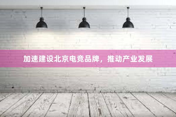 加速建设北京电竞品牌，推动产业发展