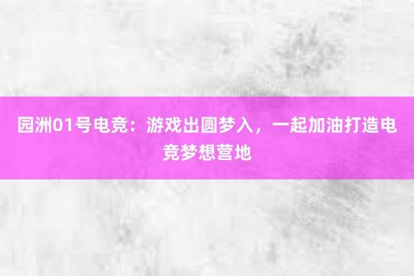 园洲01号电竞：游戏出圆梦入，一起加油打造电竞梦想营地