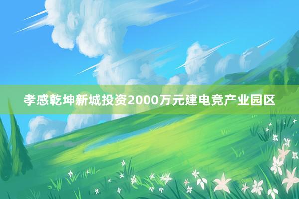 孝感乾坤新城投资2000万元建电竞产业园区