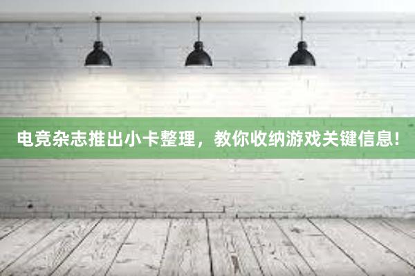 电竞杂志推出小卡整理，教你收纳游戏关键信息!