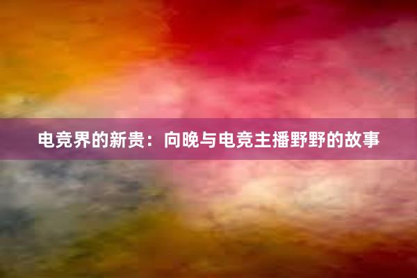 电竞界的新贵：向晚与电竞主播野野的故事